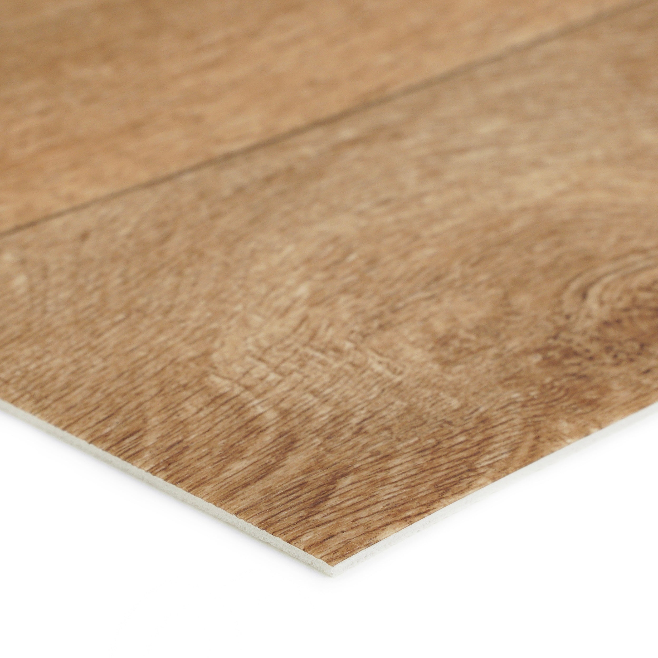 Brown wood-look laminate flooring with textured finish, perfect for home or office use.
